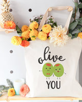 Olive You Cotton Canvas Tote Bag from The Cotton & Canvas Co.