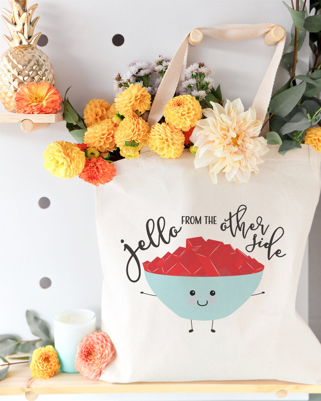 Jello From The Other Side Cotton Canvas Tote Bag from The Cotton & Canvas Co.