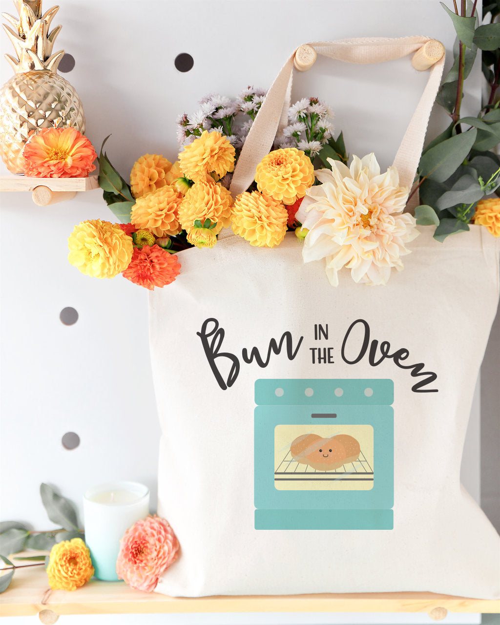 Bun In The Oven Cotton Canvas Tote Bag from The Cotton & Canvas Co.