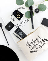 This Bag Contains My Face Cotton Canvas Cosmetic Bag from The Cotton & Canvas Co.