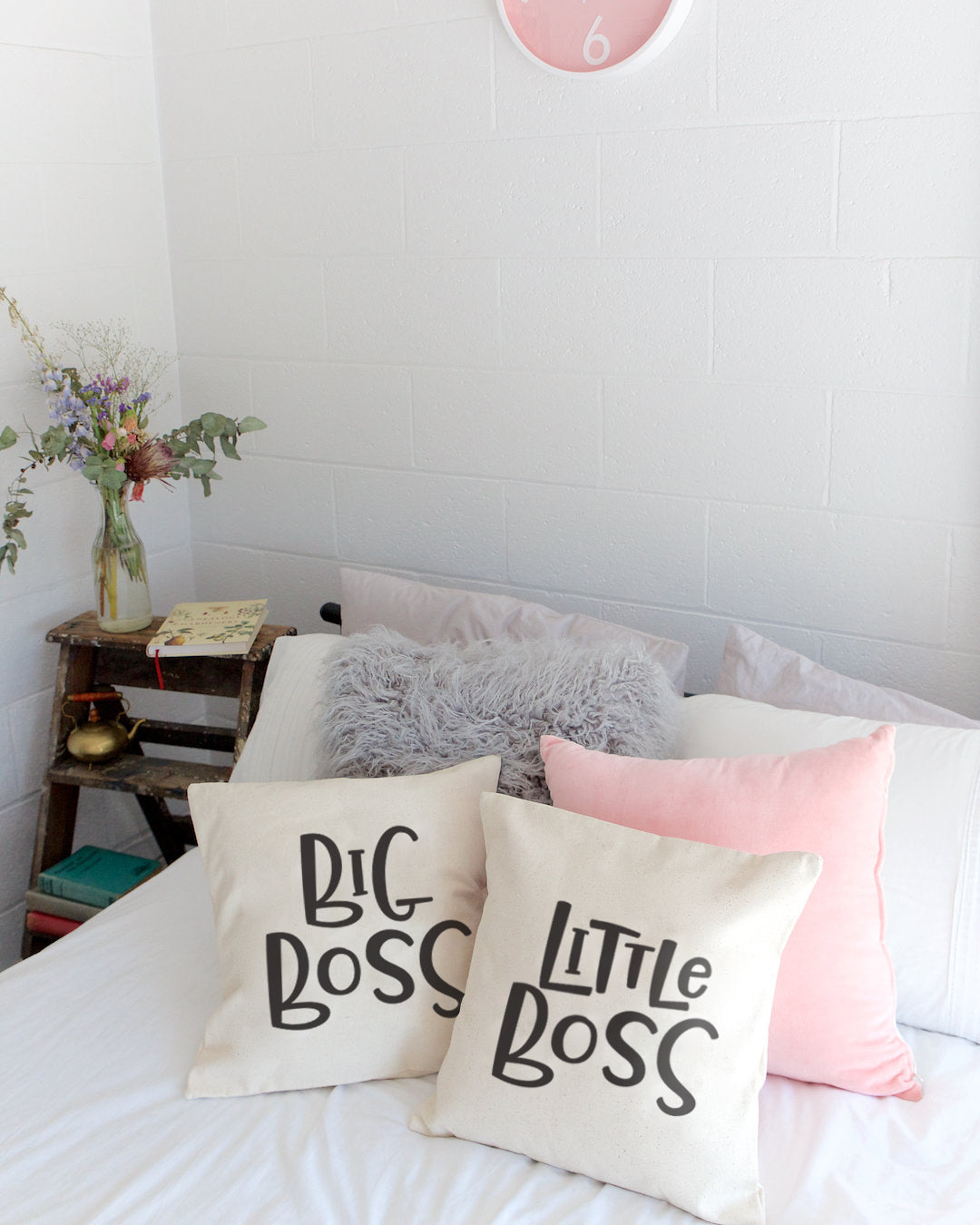 Big Boss and Little Boss Cotton Canvas Pillow Covers, 2-Pack from The Cotton & Canvas Co.