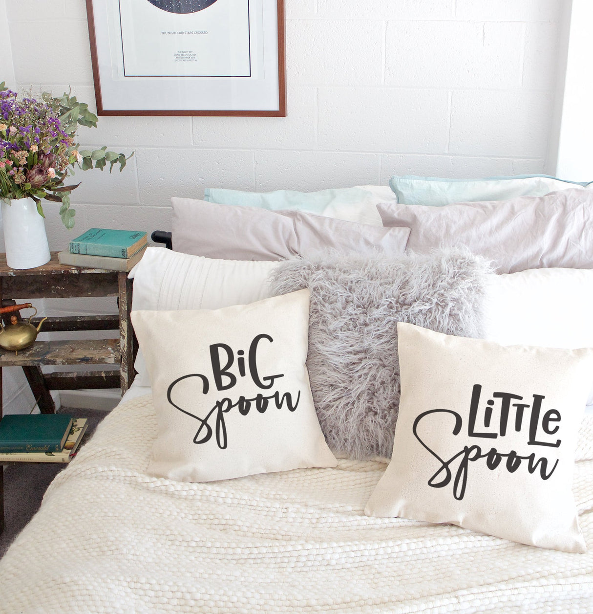 Big Spoon and Little Spoon Cotton Canvas Pillow Covers, 2-Pack from The Cotton & Canvas Co.
