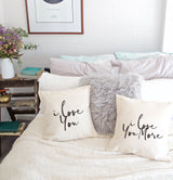I Love You and I Love You More Pillow Covers, 2-Pack from The Cotton & Canvas Co.