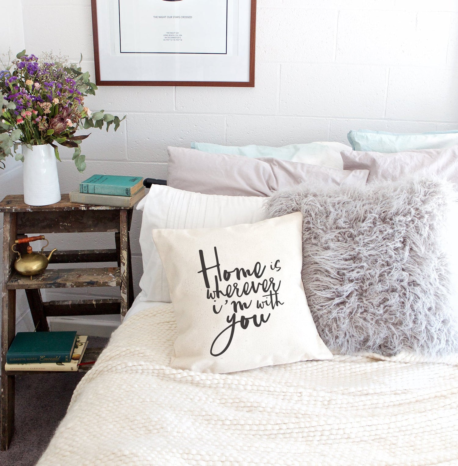 Home is Wherever I'm With You Pillow Cover from The Cotton & Canvas Co.