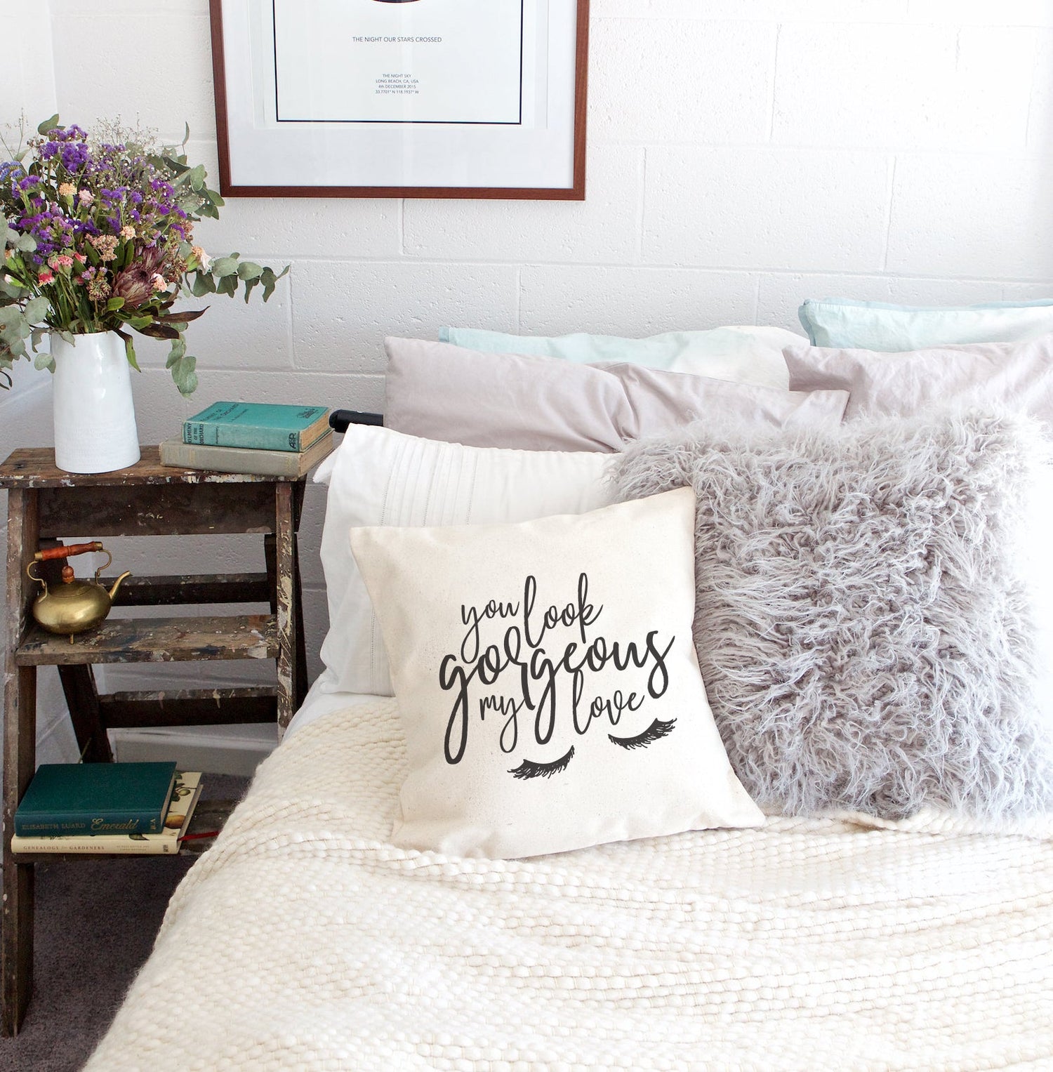 You Look Gorgeous My Love Pillow Cover from The Cotton & Canvas Co.