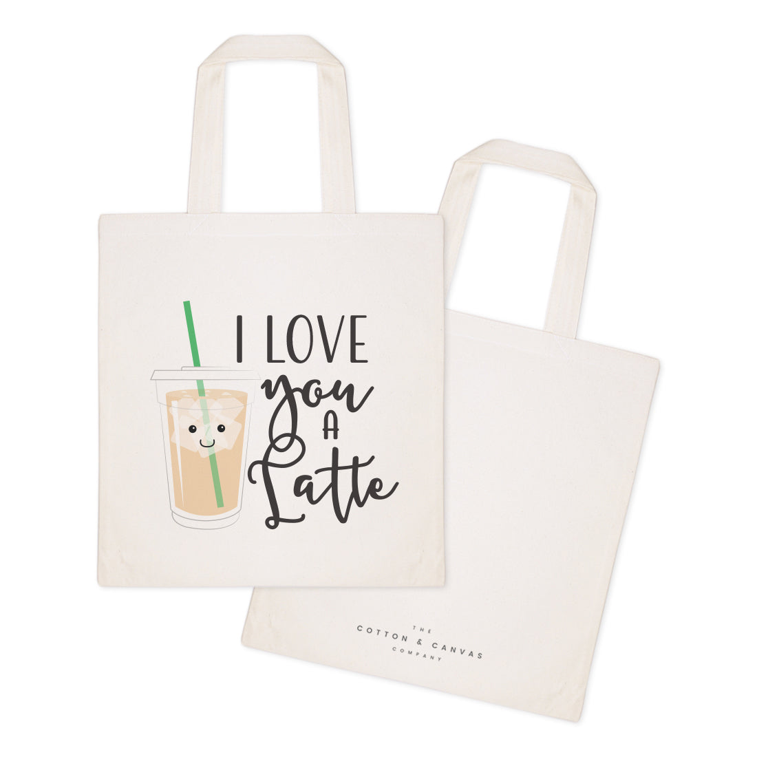 I Love You a Latte Cotton Canvas Tote Bag from The Cotton & Canvas Co.