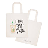 I Love You a Latte Cotton Canvas Tote Bag from The Cotton & Canvas Co.