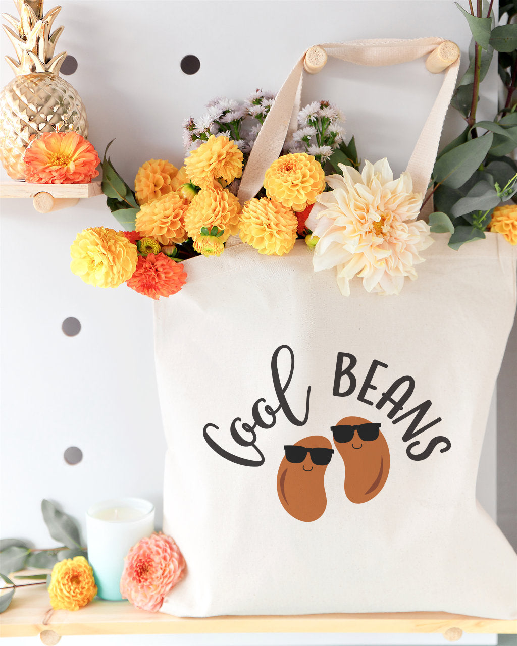 Cool Beans Cotton Canvas Tote Bag from The Cotton & Canvas Co.