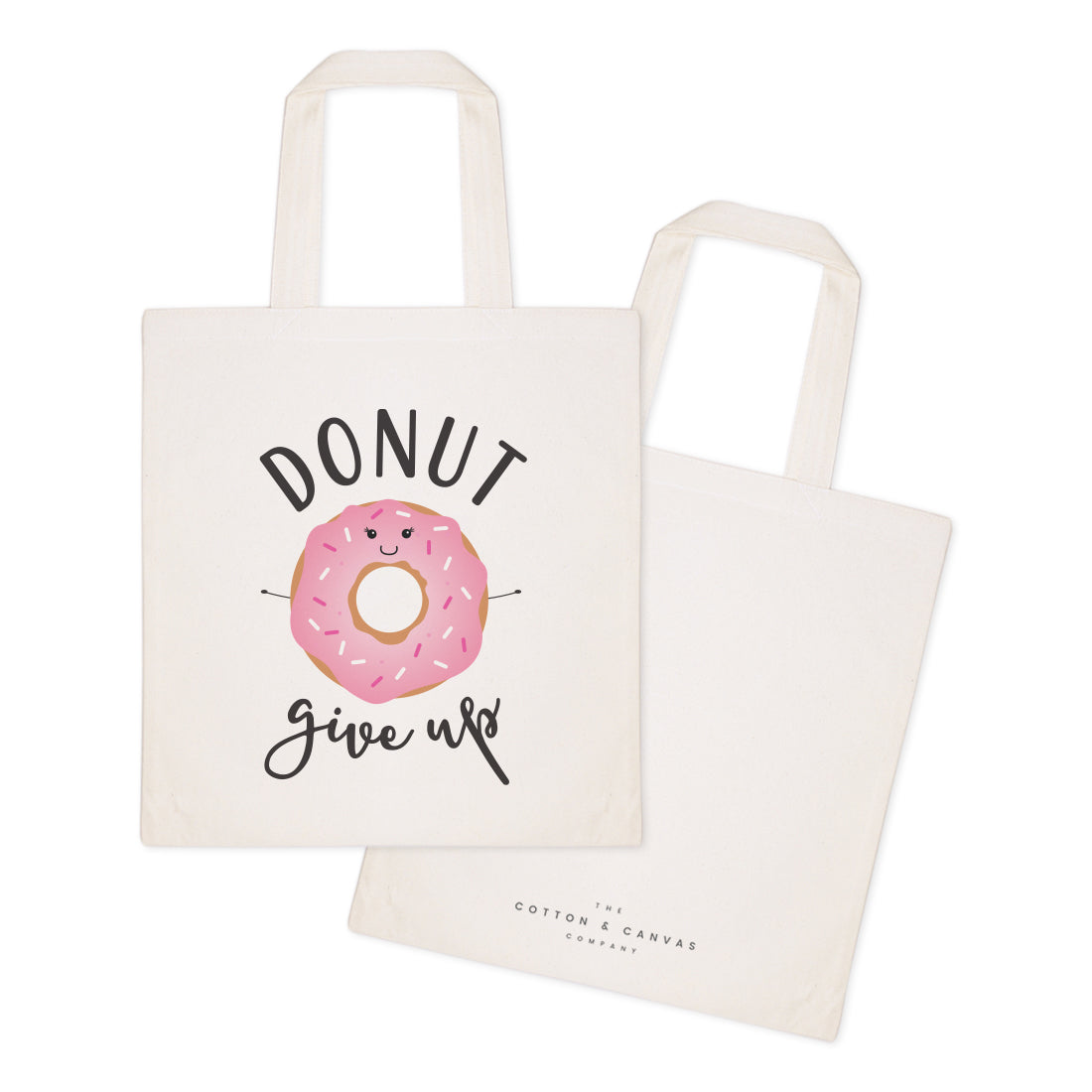 Donut Give Up Cotton Canvas Tote Bag from The Cotton & Canvas Co.
