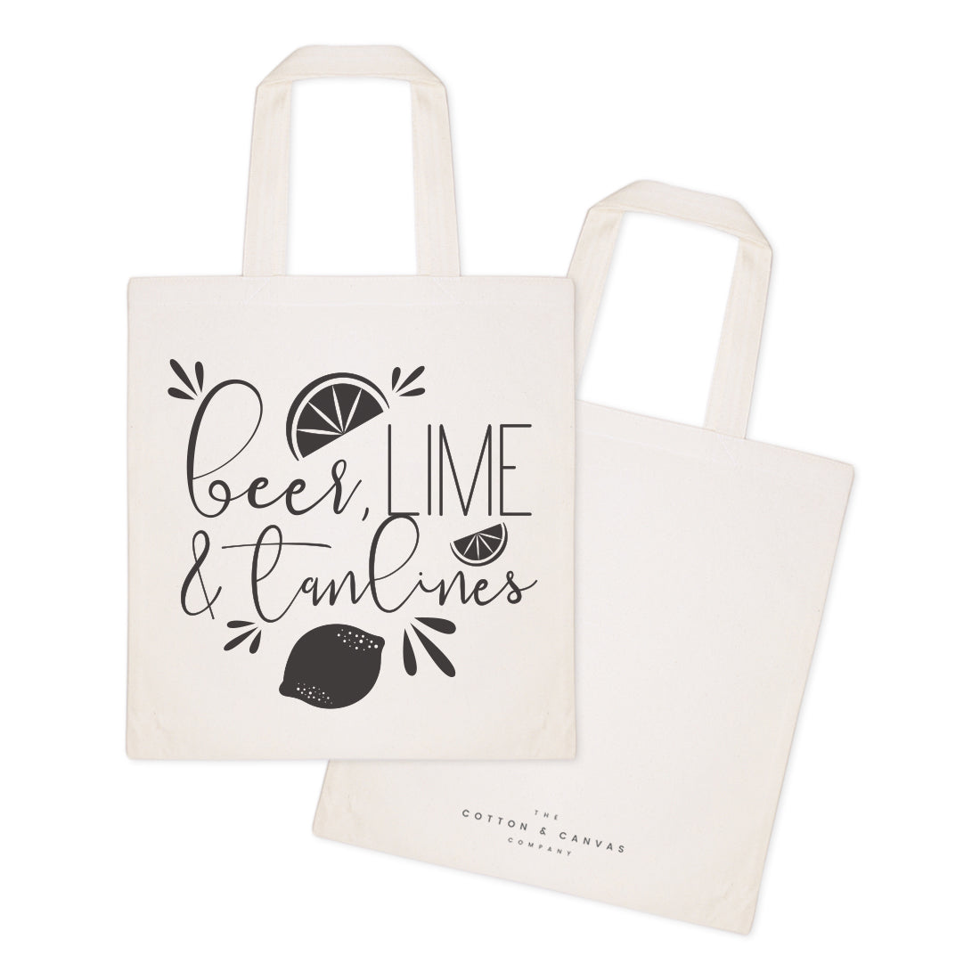 Beer, Lime and Tan Lines Cotton Canvas Tote Bag from The Cotton & Canvas Co.