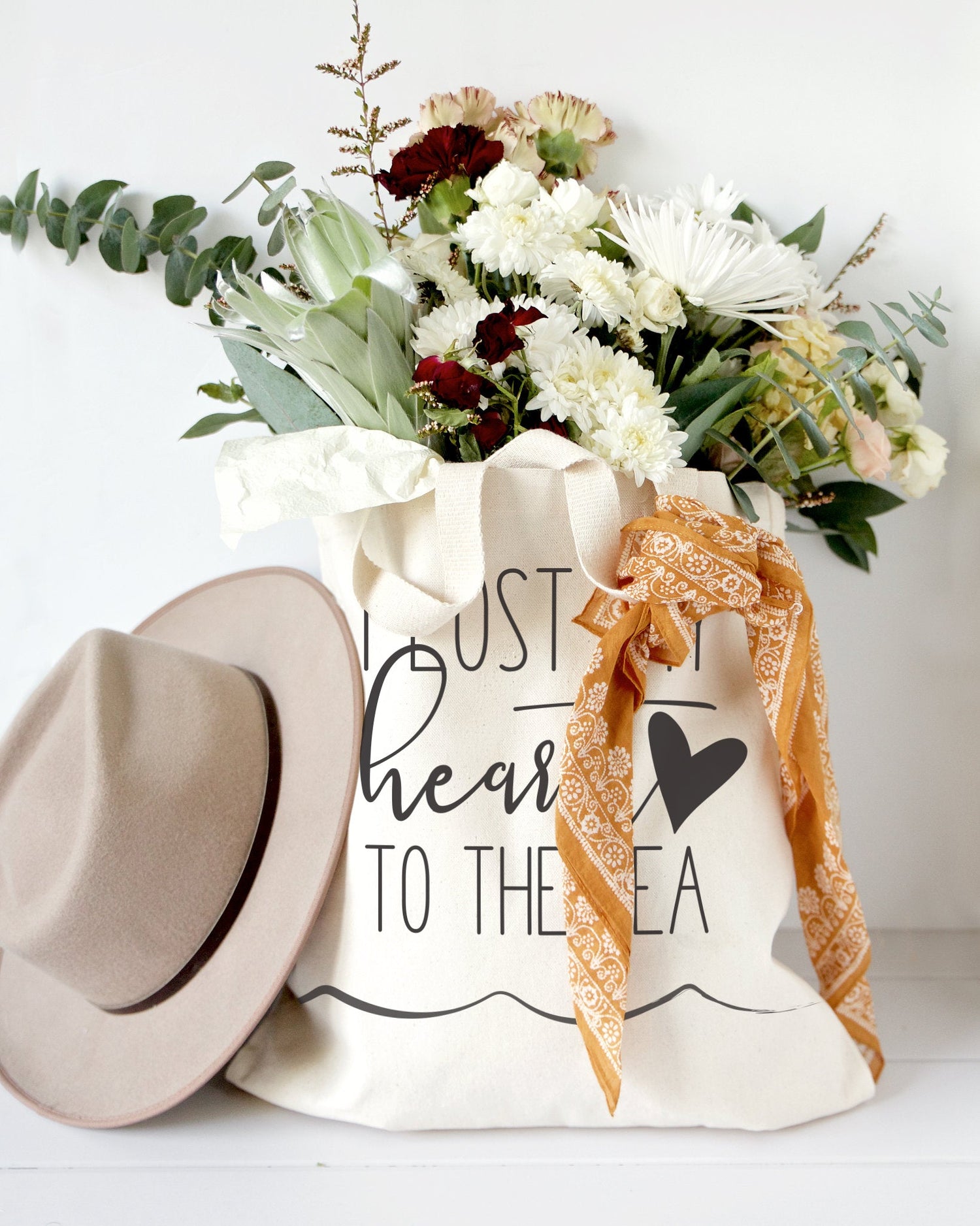 I Lost My Heart to the Sea Cotton Canvas Tote Bag from The Cotton & Canvas Co.