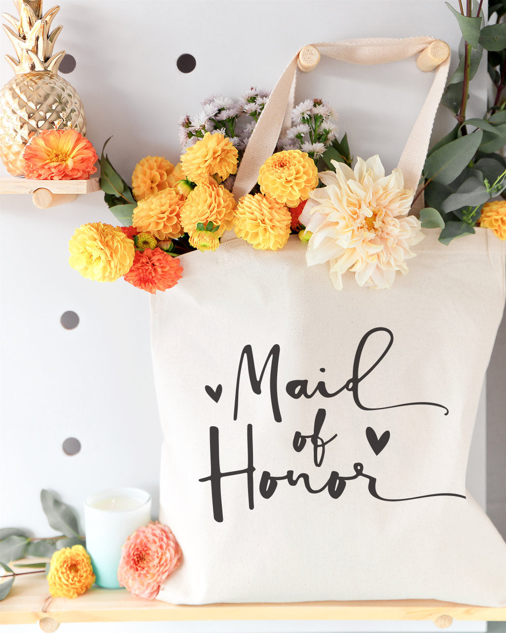 Maid of Honor Wedding Cotton Canvas Tote Bag from The Cotton & Canvas Co.