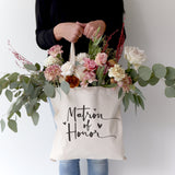 Matron of Honor Wedding Cotton Canvas Tote Bag from The Cotton & Canvas Co.