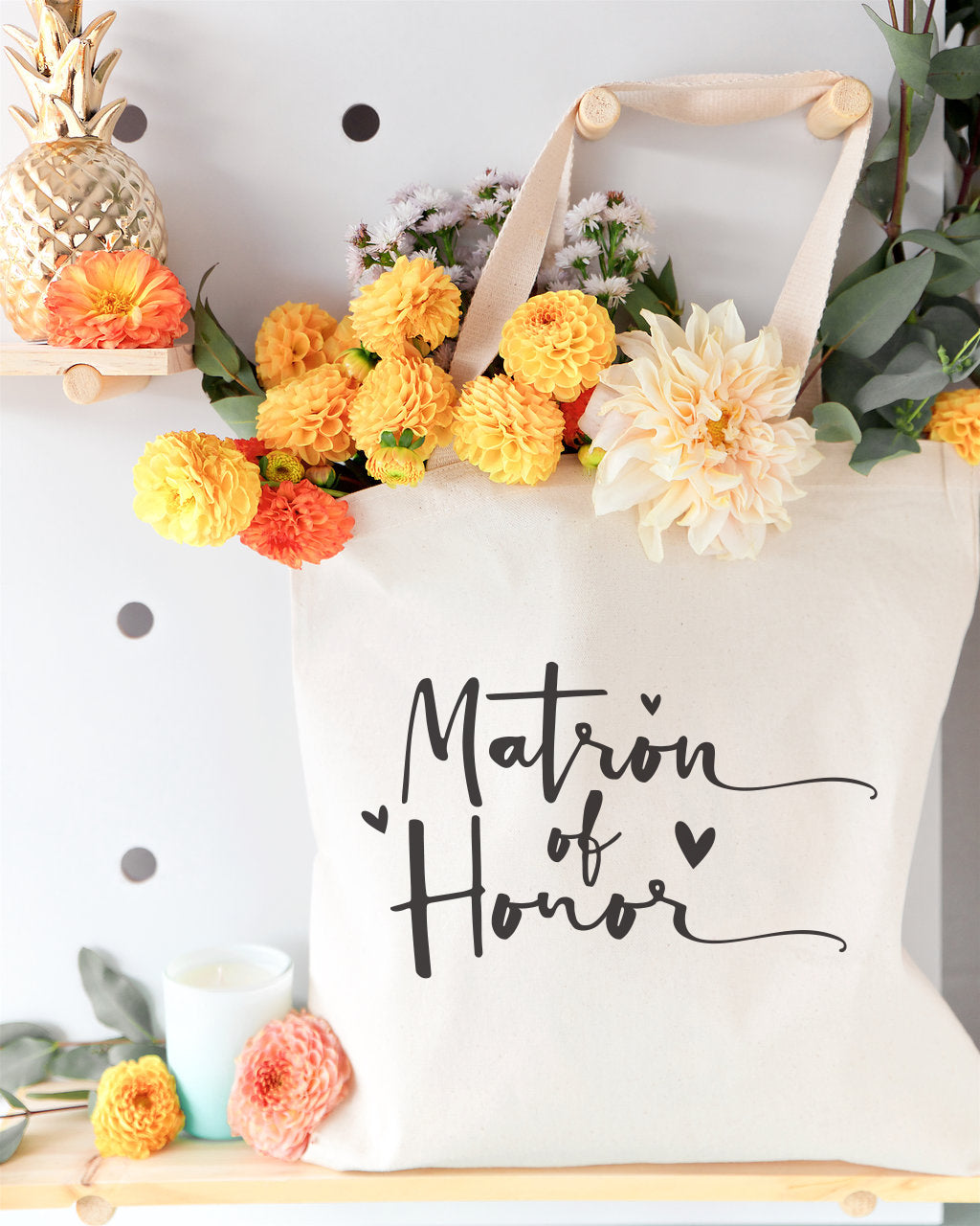 Matron of Honor Wedding Cotton Canvas Tote Bag from The Cotton & Canvas Co.