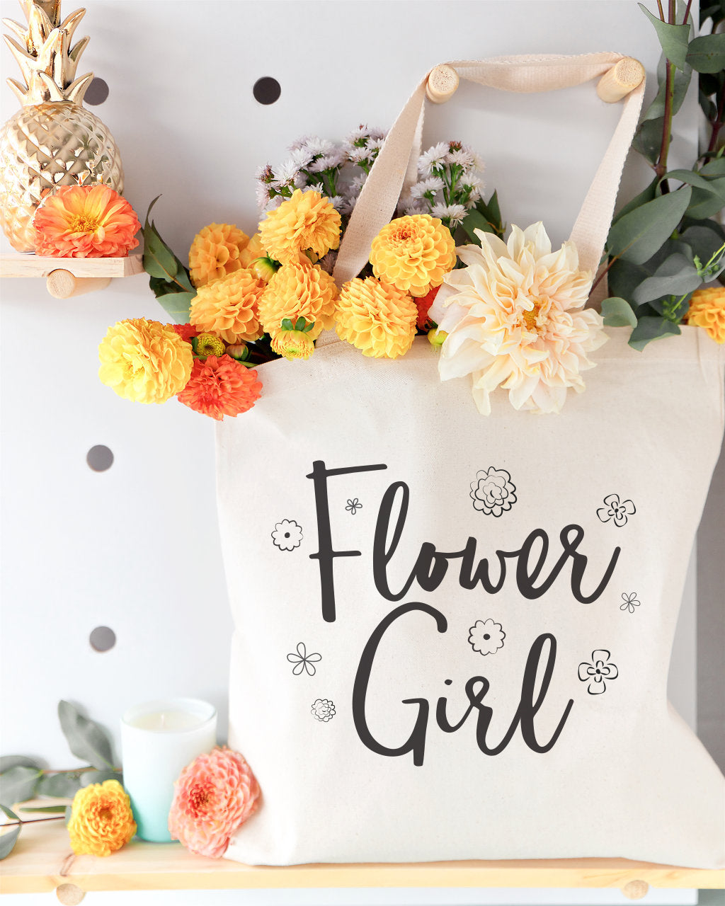 Flower Girl Wedding Cotton Canvas Tote Bag from The Cotton & Canvas Co.