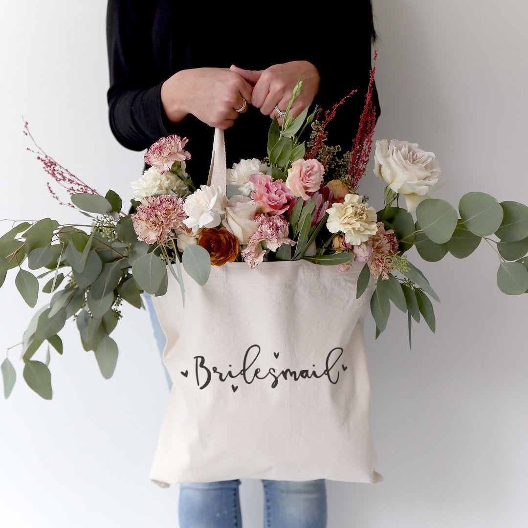 Bridesmaid Wedding Cotton Canvas Tote Bag from The Cotton & Canvas Co.