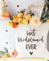 Best Bridesmaid Ever Wedding Cotton Canvas Tote Bag from The Cotton & Canvas Co.