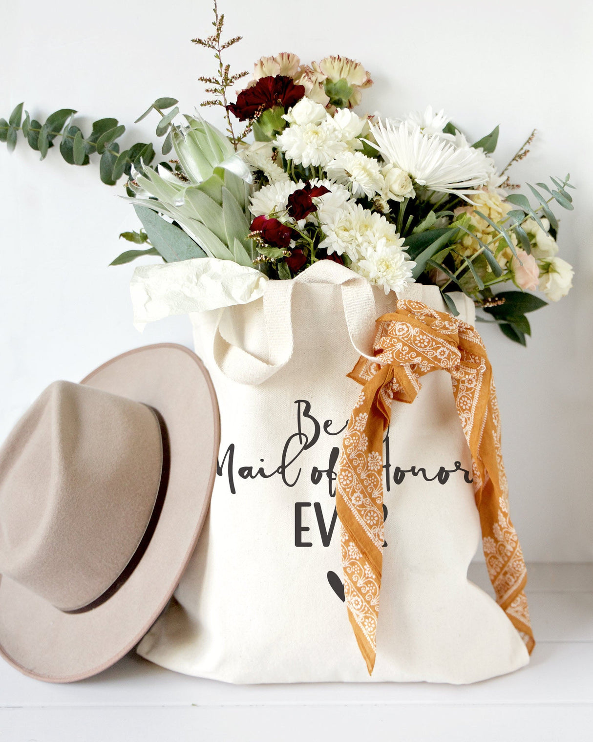Best Maid of Honor Ever Wedding Cotton Canvas Tote Bag from The Cotton & Canvas Co.