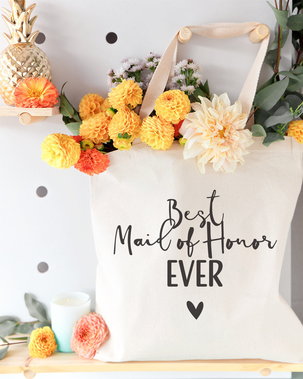 Best Maid of Honor Ever Wedding Cotton Canvas Tote Bag from The Cotton & Canvas Co.
