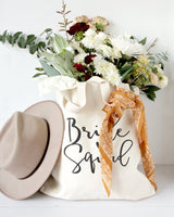 Bride Squad Wedding Cotton Canvas Tote Bag from The Cotton & Canvas Co.