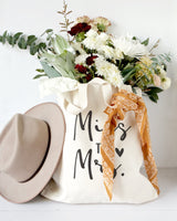 Miss to Mrs. Wedding Cotton Canvas Tote Bag from The Cotton & Canvas Co.
