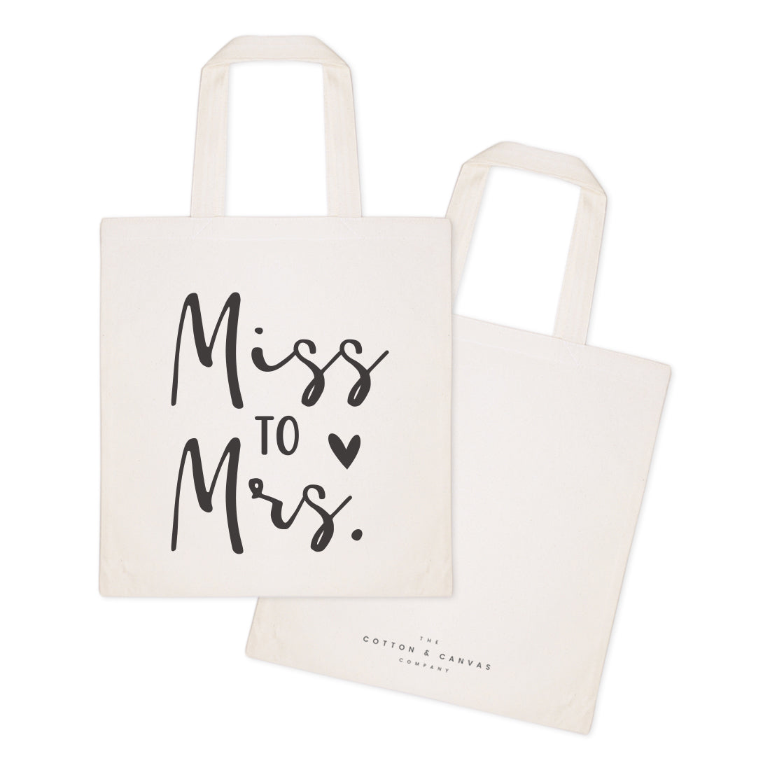 Miss to Mrs. Wedding Cotton Canvas Tote Bag from The Cotton & Canvas Co.