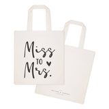 Miss to Mrs. Wedding Cotton Canvas Tote Bag from The Cotton & Canvas Co.