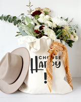 Choose Happy Cotton Canvas Tote Bag from The Cotton & Canvas Co.