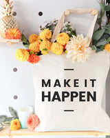 Make It Happen Cotton Canvas Tote Bag from The Cotton & Canvas Co.