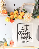 Eat, Sleep, Beach, Repeat Cotton Canvas Tote Bag from The Cotton & Canvas Co.