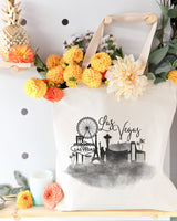 Las Vegas Cityscape Cotton Canvas Tote Bag from The Cotton & Canvas Co.