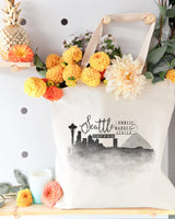 Seattle Cityscape Cotton Canvas Tote Bag from The Cotton & Canvas Co.