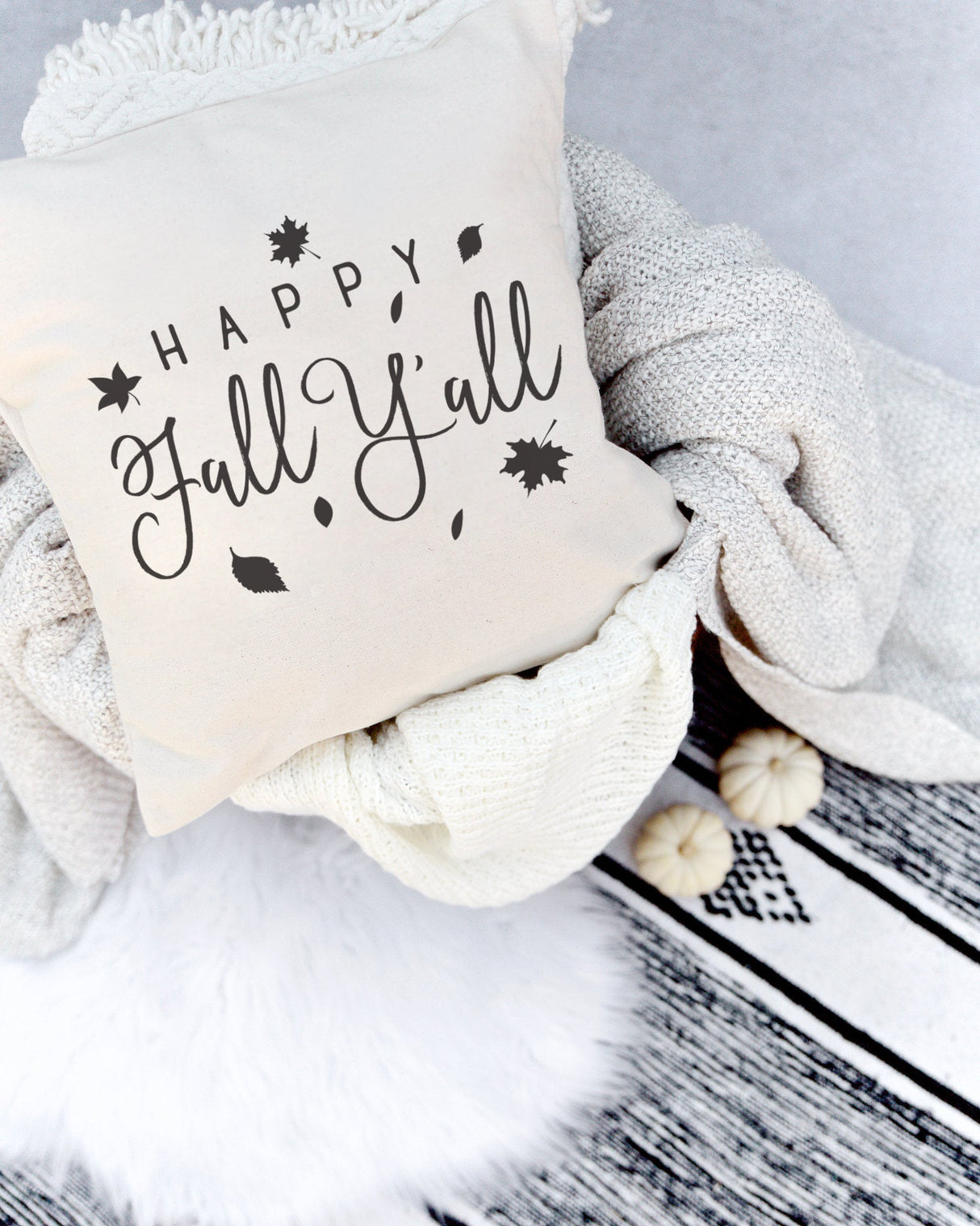 Happy Fall Ya'll Pillow Cover from The Cotton & Canvas Co.