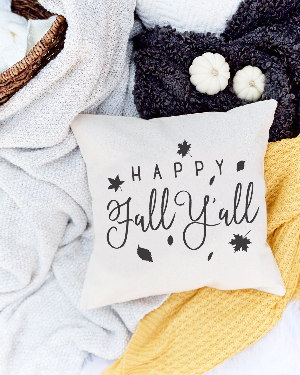 Happy Fall Ya'll Pillow Cover from The Cotton & Canvas Co.