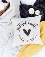 Grateful Hearts Gather Here Pillow Cover from The Cotton & Canvas Co.