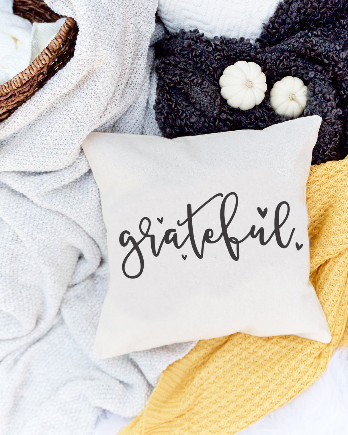 Grateful Throw Pillow Cover from The Cotton & Canvas Co.