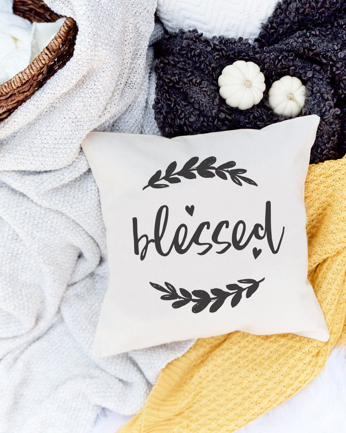 Blessed Cotton Canvas Pillow Cover from The Cotton & Canvas Co.
