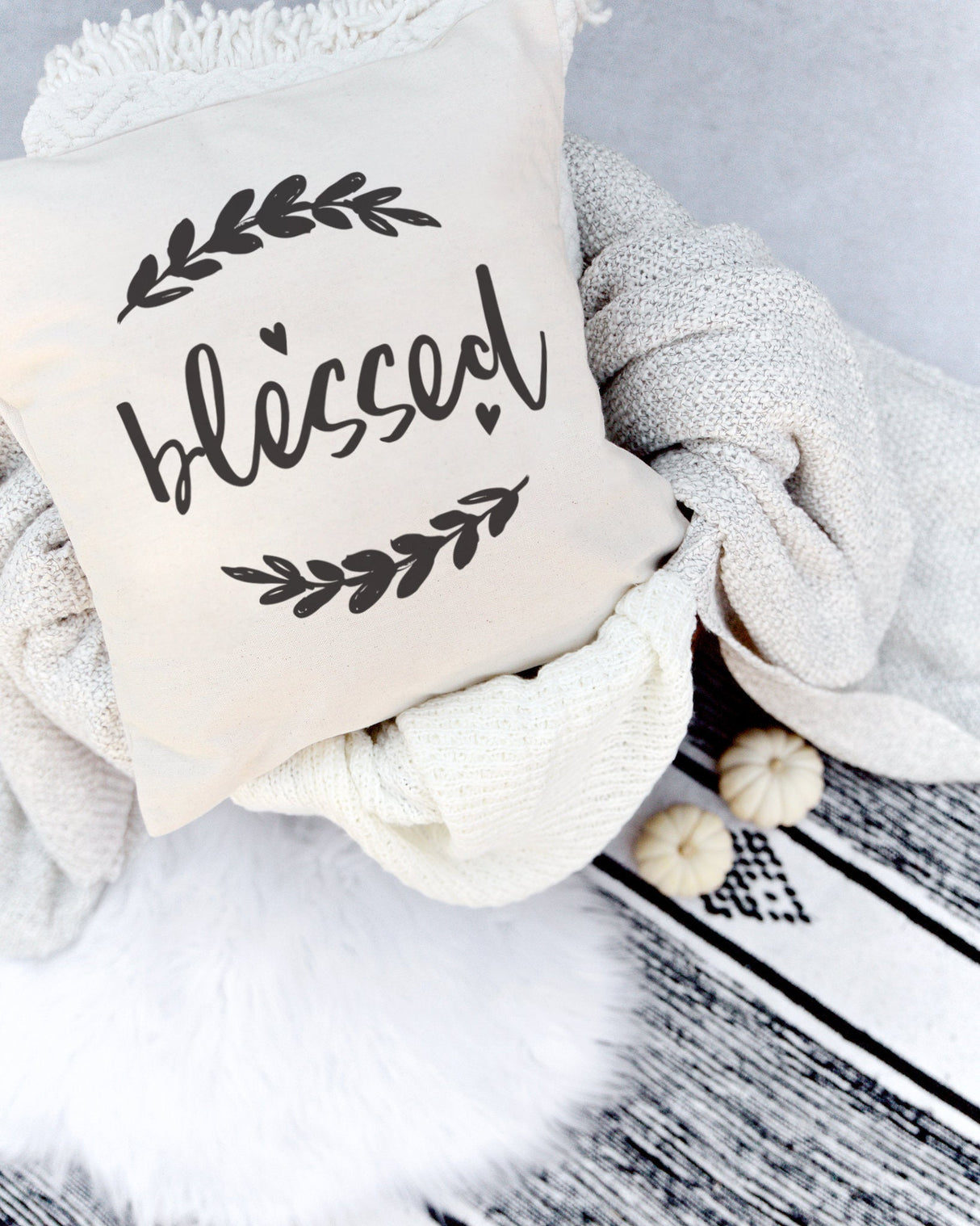 Blessed Cotton Canvas Pillow Cover from The Cotton & Canvas Co.