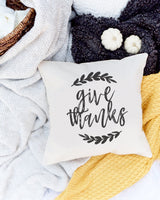 Give Thanks Pillow Cover from The Cotton & Canvas Co.
