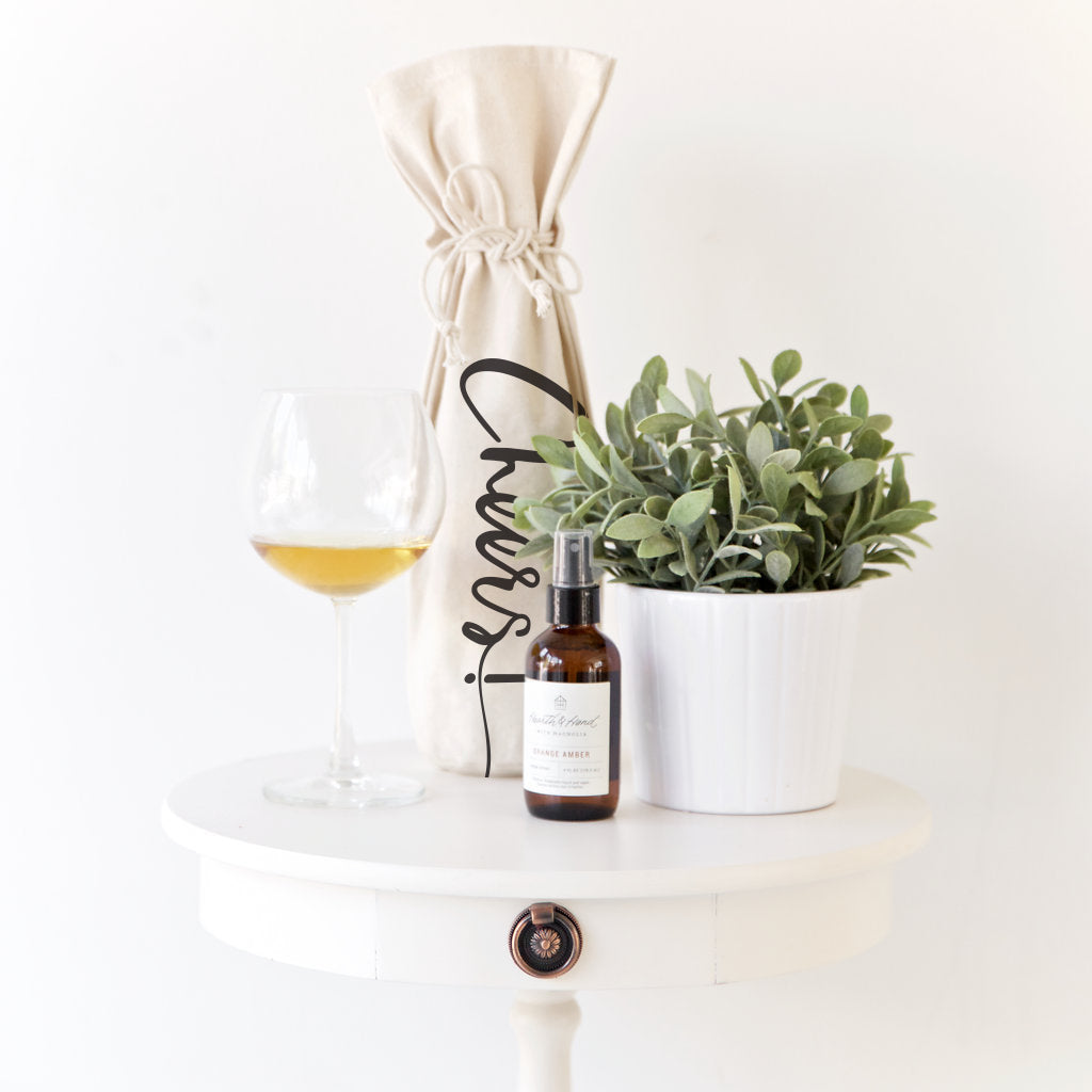 Cheers! Cotton Canvas Wine Bag from The Cotton & Canvas Co.