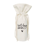 Best Day Ever Canvas Wine Bag from The Cotton & Canvas Co.