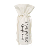 Save Water, Drink Wine Canvas Wine Bag from The Cotton & Canvas Co.