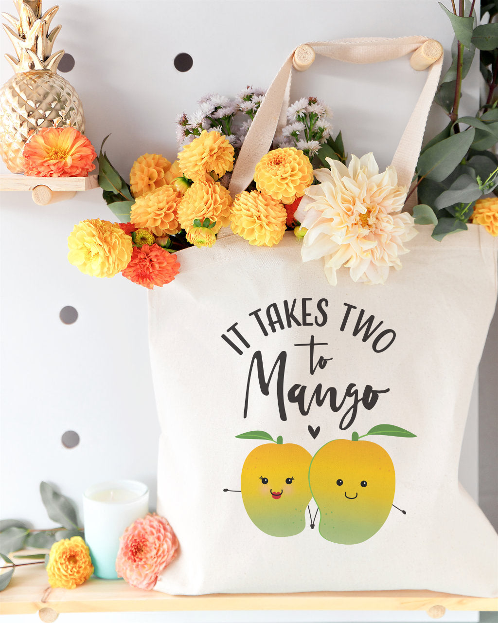 It Takes Two to Mango Cotton Canvas Tote Bag from The Cotton & Canvas Co.