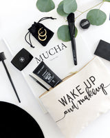 Wake Up and Makeup Cotton Canvas Cosmetic Bag from The Cotton & Canvas Co.