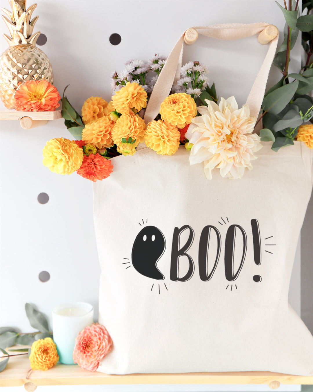 Boo! Halloween Cotton Canvas Tote Bag from The Cotton & Canvas Co.