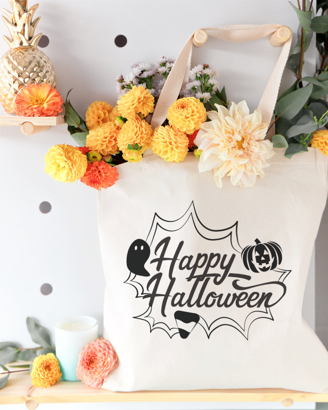Happy Halloween Cotton Canvas Tote Bag from The Cotton & Canvas Co.