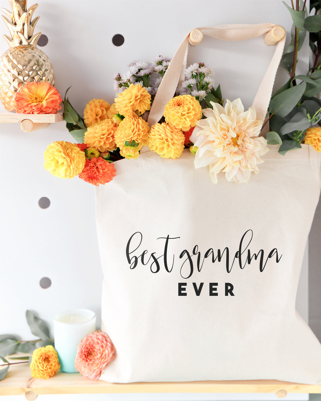Best Grandma Ever Cotton Canvas Tote Bag from The Cotton & Canvas Co.