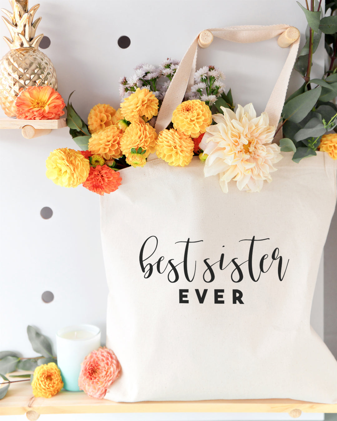 Best Sister Ever Cotton Canvas Tote Bag from The Cotton & Canvas Co.