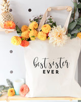 Best Sister Ever Cotton Canvas Tote Bag from The Cotton & Canvas Co.