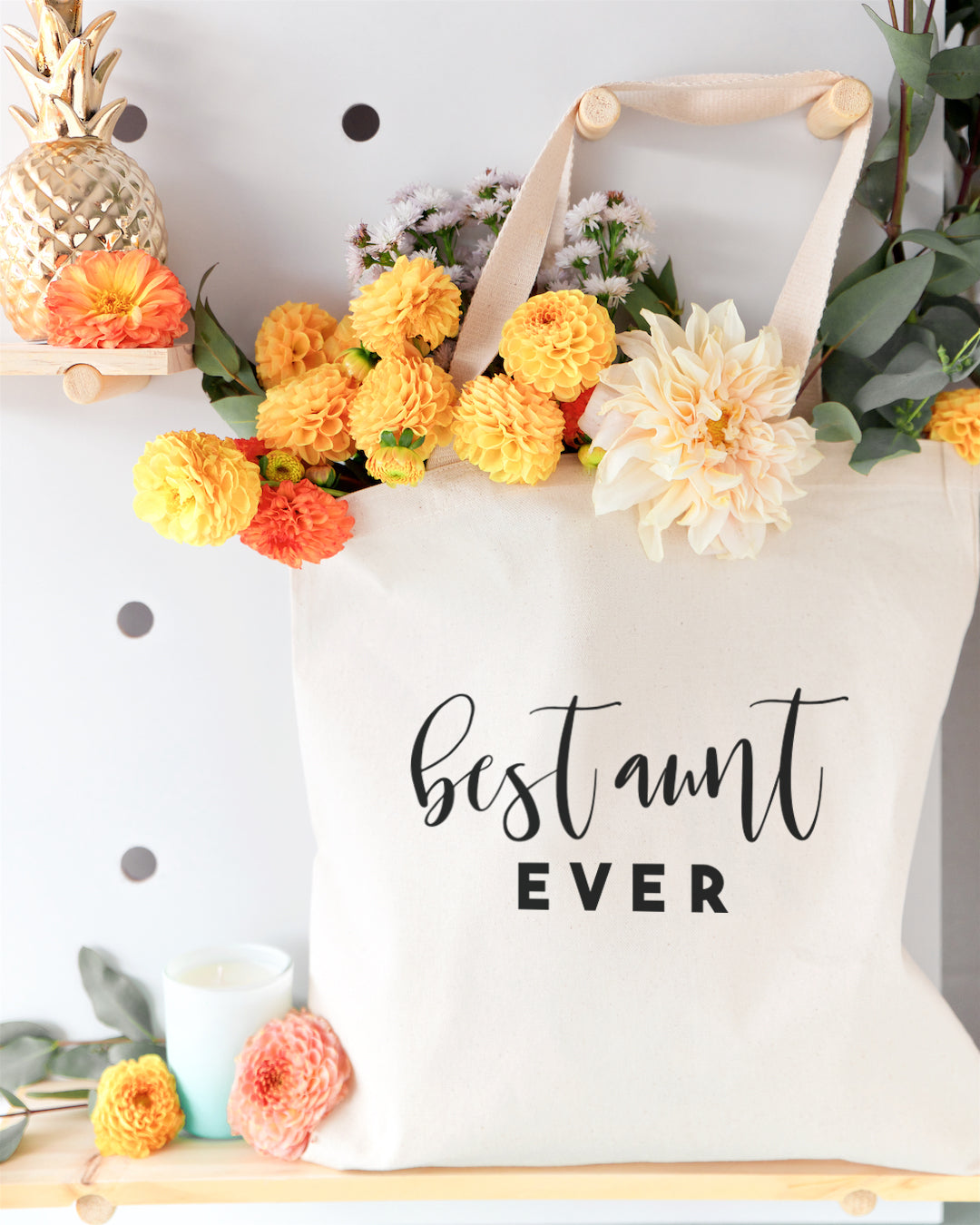 Best Aunt Ever Cotton Canvas Tote Bag from The Cotton & Canvas Co.